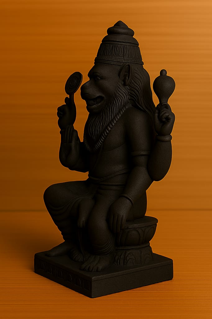 Textured Black Stone Finish Hindu God Idol Statue for Pooja Room & Home Decor view 2
