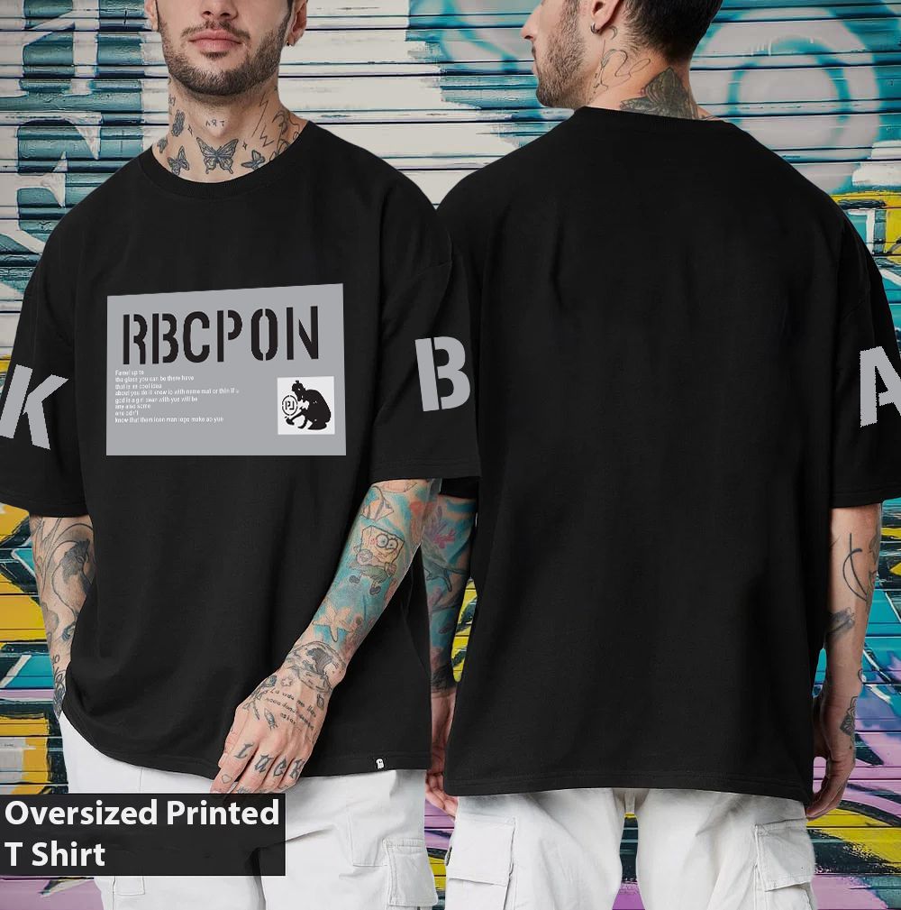 Scott Fincher Men's Oversized Halfsleeve Graphic Printed T-Shirt : AA(ARN)BLACK_80 view 2