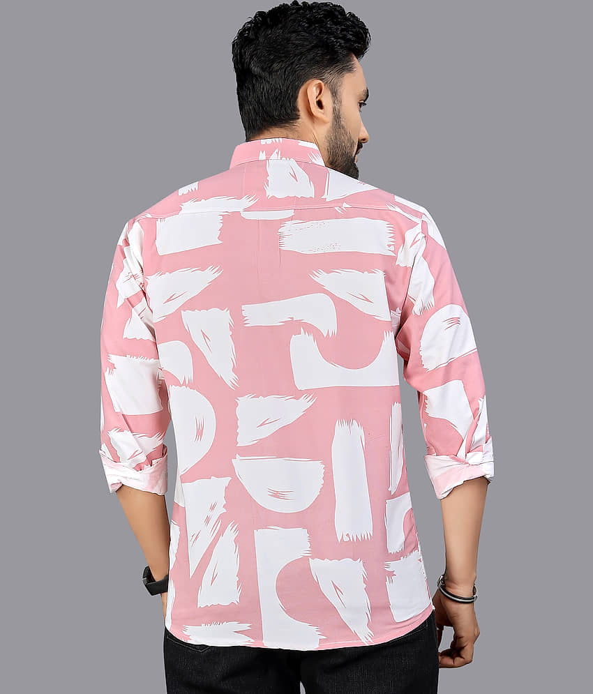 ADWYN PETER 100% Cotton Regular Fit Printed Full Sleeves Men's Casual Shirt - Peach ( Pack of 1 ) view 2