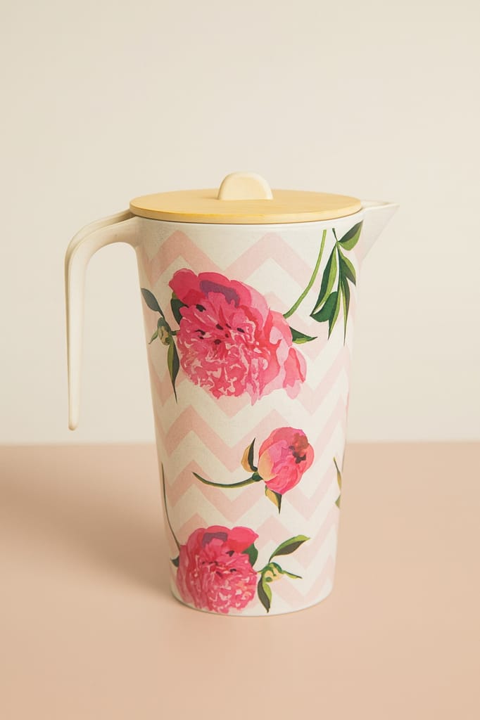 ECOCASK Premium Drinking Set - Bamboo Fiber - Floral Design -Eco Friendly view 2
