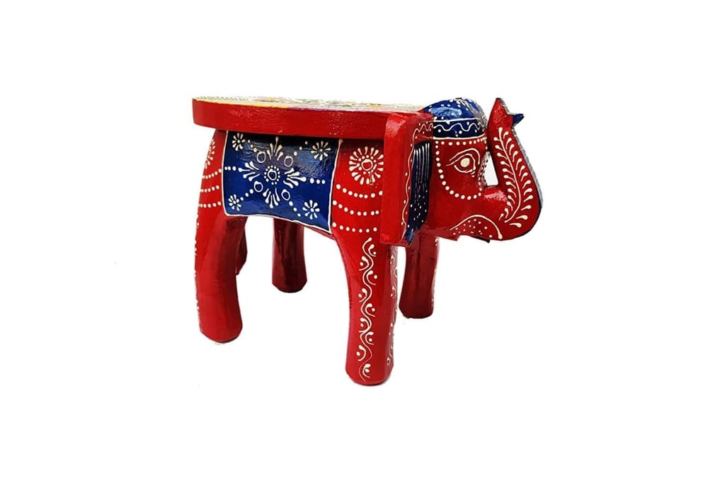 Wood Elephant Stool / Wood Stool / Elephant statue decor item view 2