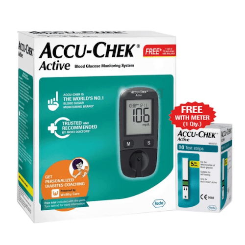 Accu-Chek Active Blood Glucose Monitoring System Kit with 10 Test Strips Free view 2