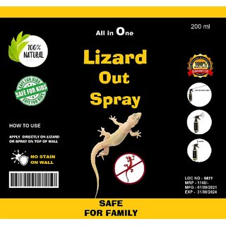 Lizard Out (Chipkali Bhagao) Spray Pack Of 2 To Remove Permanently All Lizard From House Garden Office Kitchen view 2