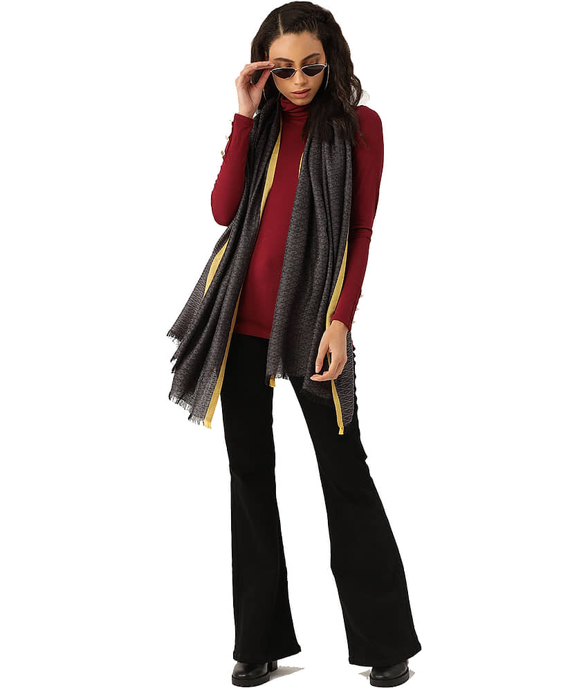 Anekaant Gray Viscose Stoles view 2