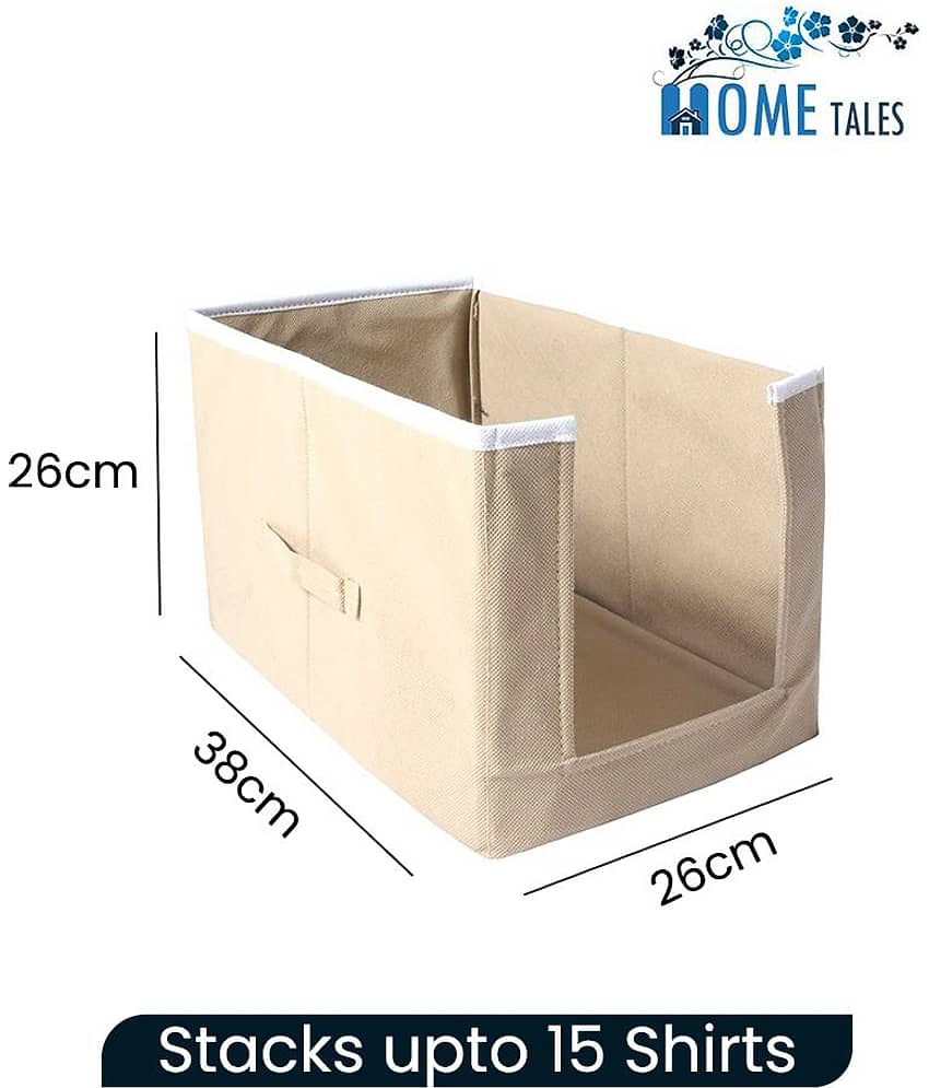Non-Woven Shirt Stacker & Cloth Organizer,Beige (6U) view 2