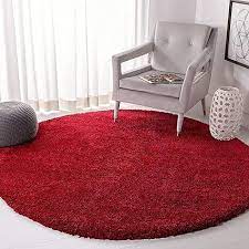 Global Home Shaggy Polyester Carpet for Home Mandir Red (90 cm, X 90 cm, Circle) view 2