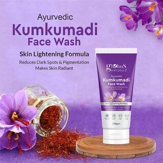 Globus Naturals Ayurvedic Kumkumadi Skin Lightening Face Wash Enriched with Hyaluronic Acid Rosemary Chemical Free Cruelty Free Suitable For All Skin Types 100 ml view 2