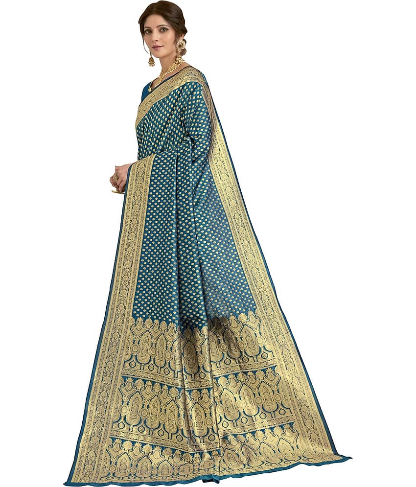 Sariya Jacquard Embellished Saree With Unstitched Blouse Piece ( Maroon ) view 2