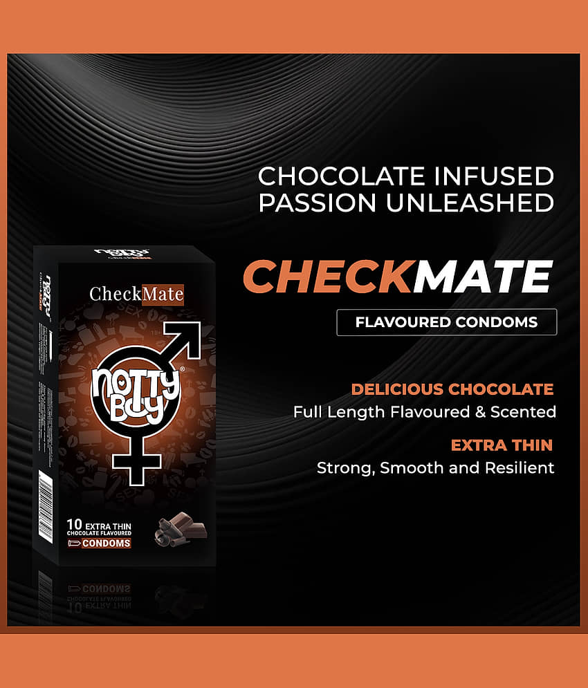 NottyBoy 4 IN 1, Dotted, Ribbed, Extra Time, Ultra Thin Chocolate Flavoured Condoms - 80 Units view 2