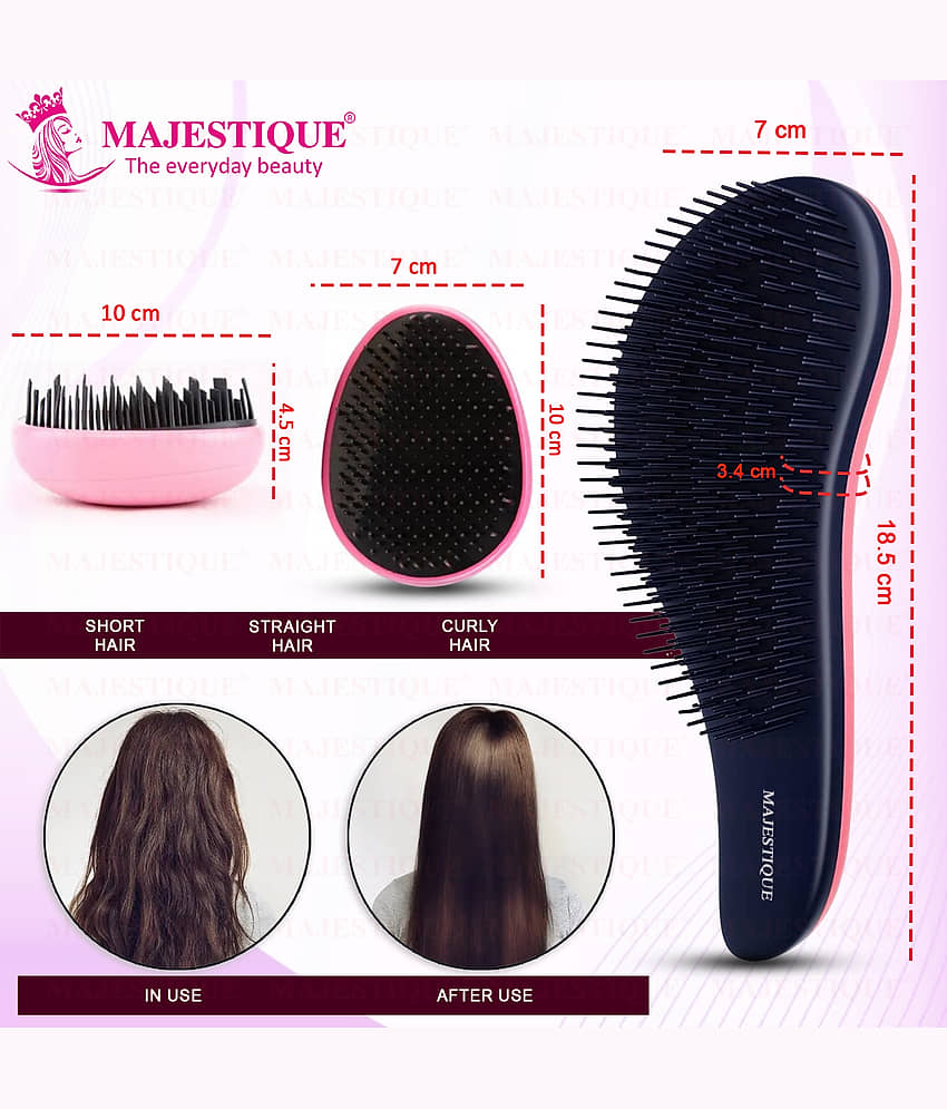 MAJESTIQUE Hair Brush Set For All Hair Types ( Pack of 2 ) view 2