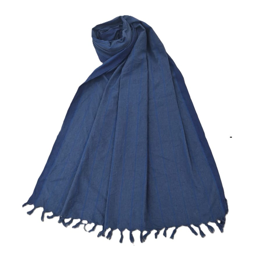 Dhaga Vishwas Ka Handloom Cotton Blue Stole view 2
