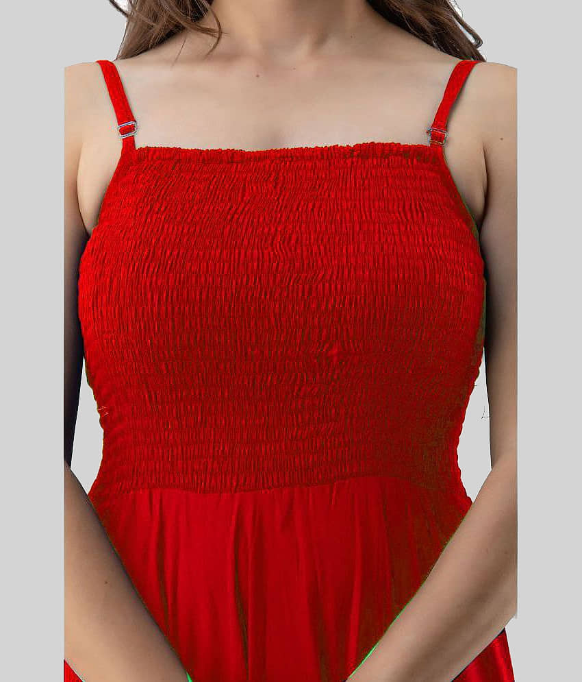 Frionkandy - Red Rayon Women's Gown ( Pack of 1 ) view 2