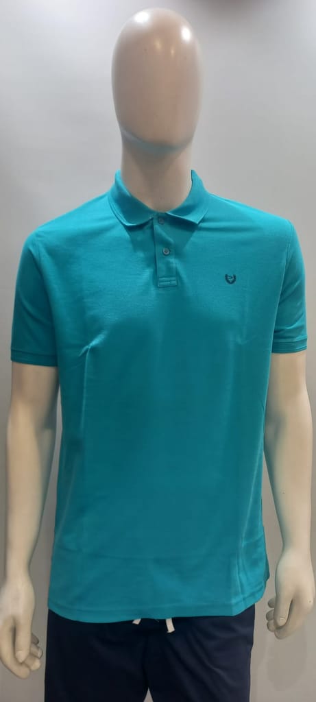 Men's Premium Cotton Polo T-Shirt – Solid Turquoise Blue | Classic Fit | Casual & Semi-Formal Wear view 2