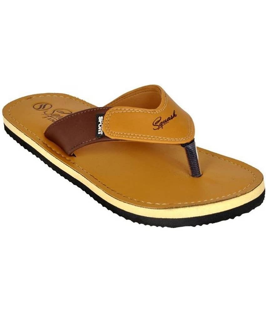 Squash - Tan Synthetic Thong Flip Flop view 2