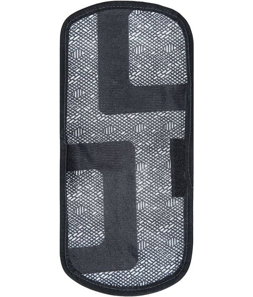 Crosmo Polyester Geometric Fridge Mat & Cover ( 64 18 ) Pack of 6 - Gray view 2