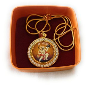 24 ct Gold Plated Hanuman Ji Locket With Golden Chain view 2