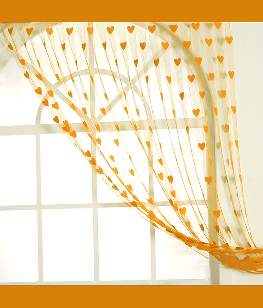 Handloomwala Abstract Semi-Transparent Rod Pocket Curtain 6.5 ft ( Pack of 1 ) - Green