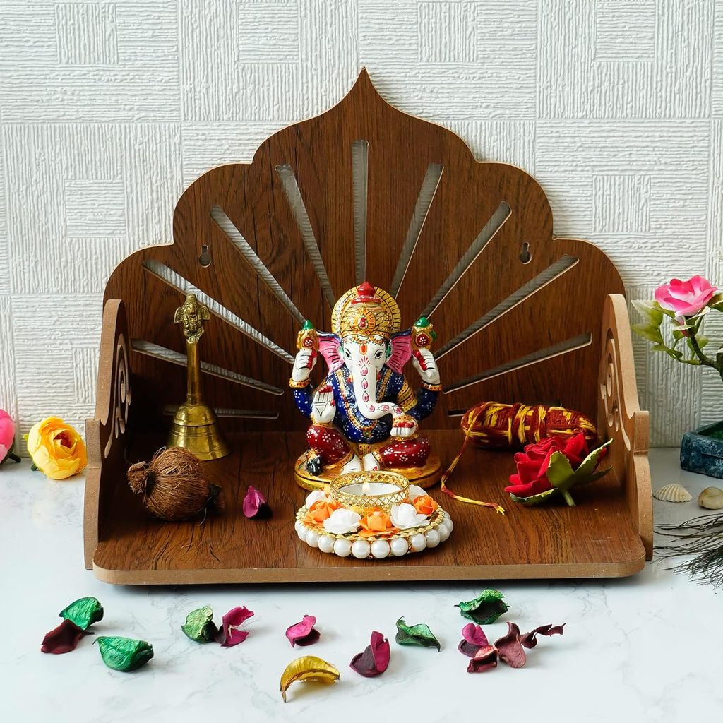 Shree Vinayak Art Wooden Beautiful Plywood Mandir Pooja Room Home Decor Office OR Home Temple Wall Hanging Product. view 2