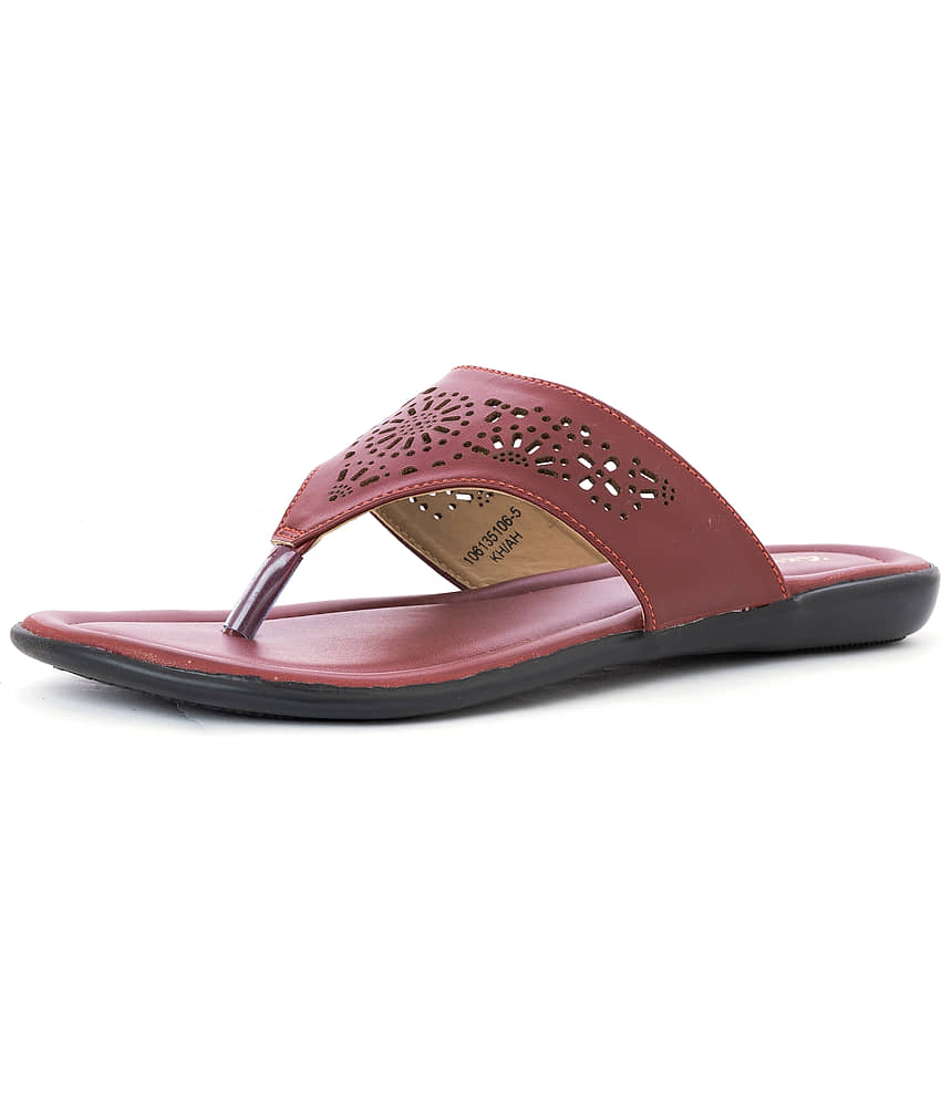 KHADIM Maroon Women's Flats view 2