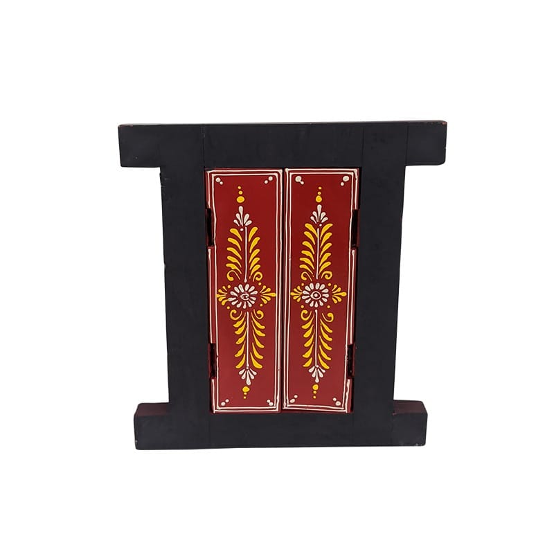 Handcrafted Wooden Jharokha Window Wall Hanging With Doors For Wall Decor, Home Decor, Room Decor,