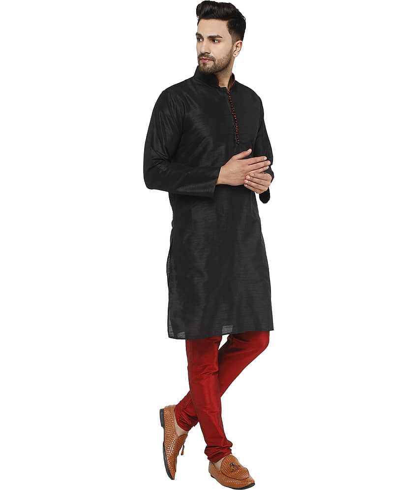 SKAVIJ Off-White Silk Blend Kurta Pyjama Set view 2