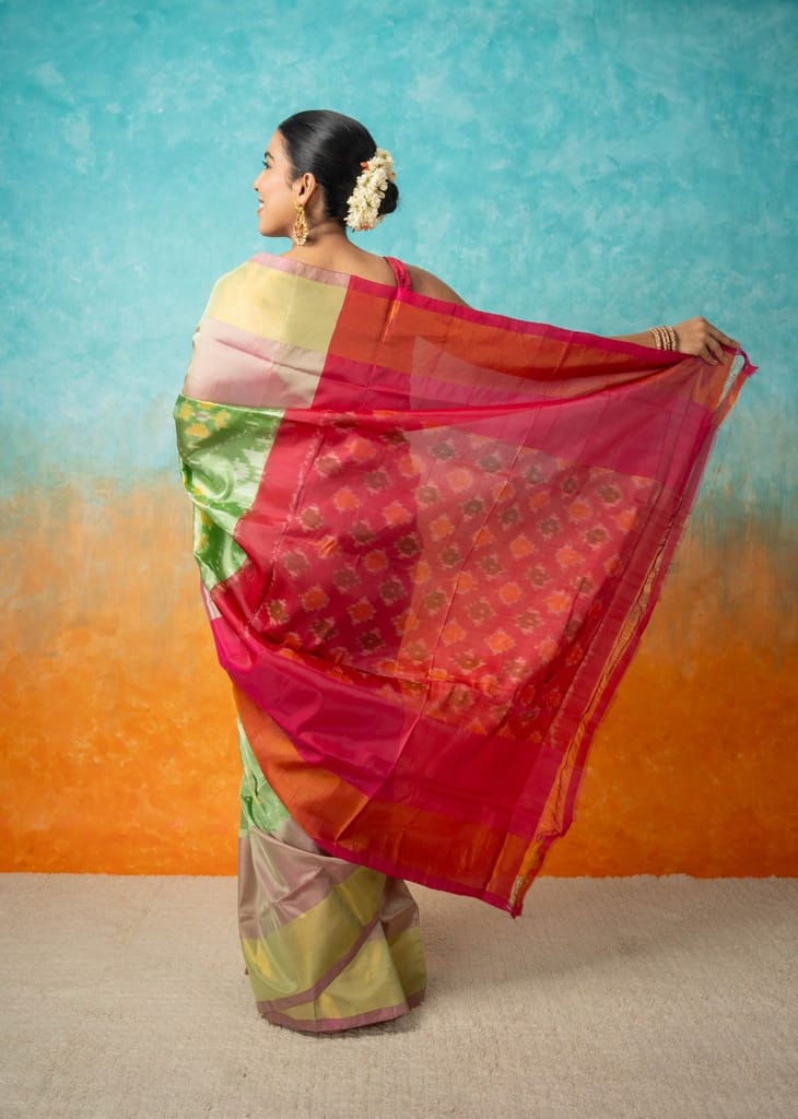 Ikkat Blended Poly Silk Saree view 2