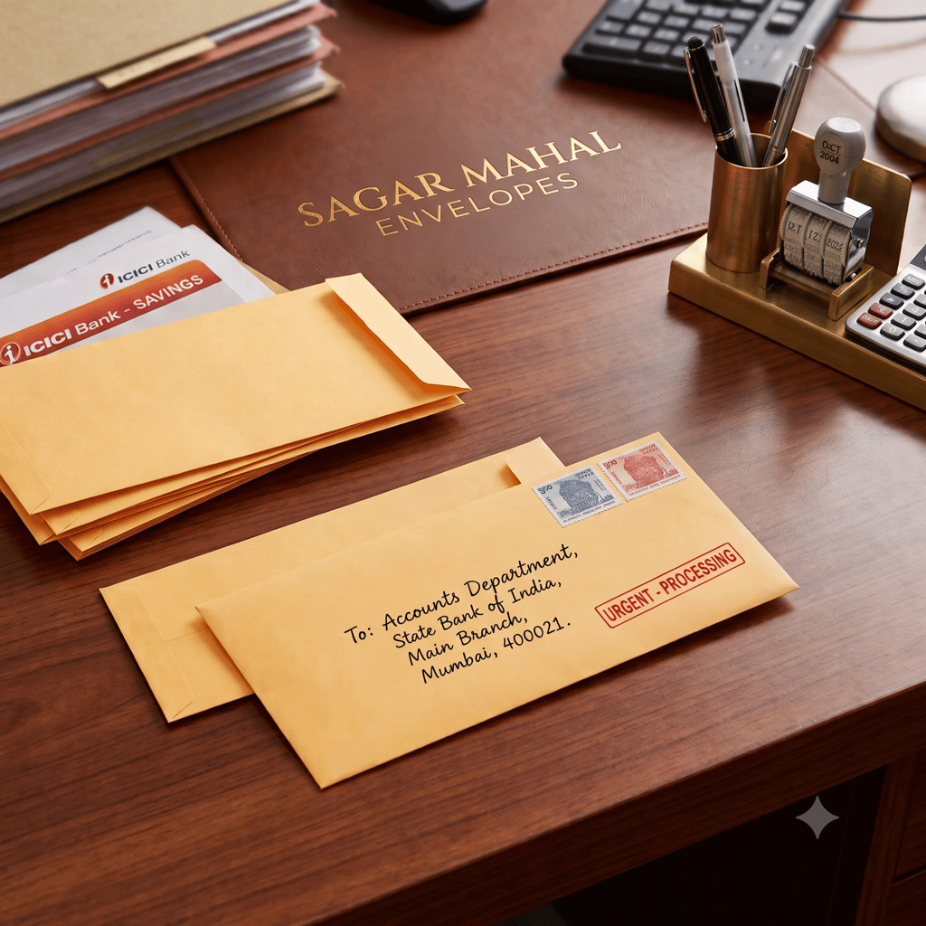 Yellow Laminated Envelope 9×4 Inch | 90 GSM Waterproof Office Document Mailing Covers | Moisture Resistant | Pack of 250 view 2