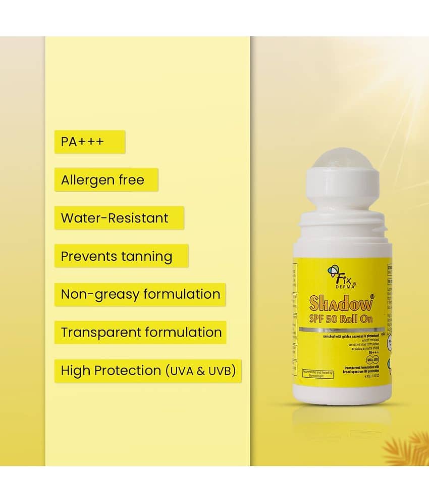 Fixderma Shadow SPF 50 Roll On, Sunscreen SPF 50, Sunscreen for UVA & UVB Protection, 30g view 2