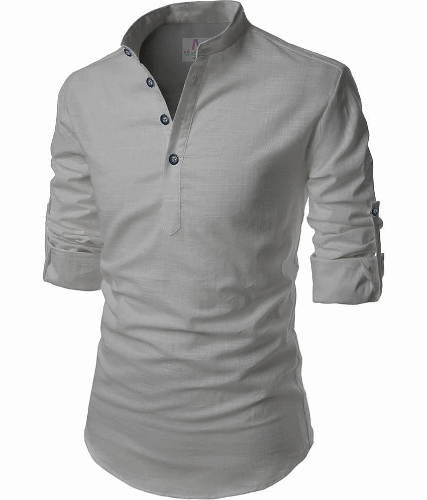 Apektra Grey Cotton Blend Men's Regular Kurta ( Pack of 2 ) view 2
