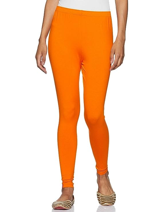 Women's Regular Fit Leggings (Orange) view 2