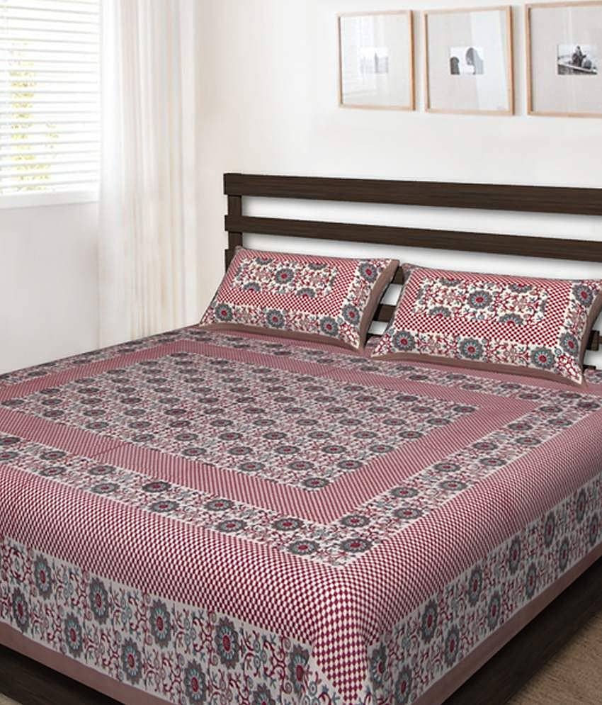 Uniqchoice Cotton Double Bedsheet ( Multi ) view 2