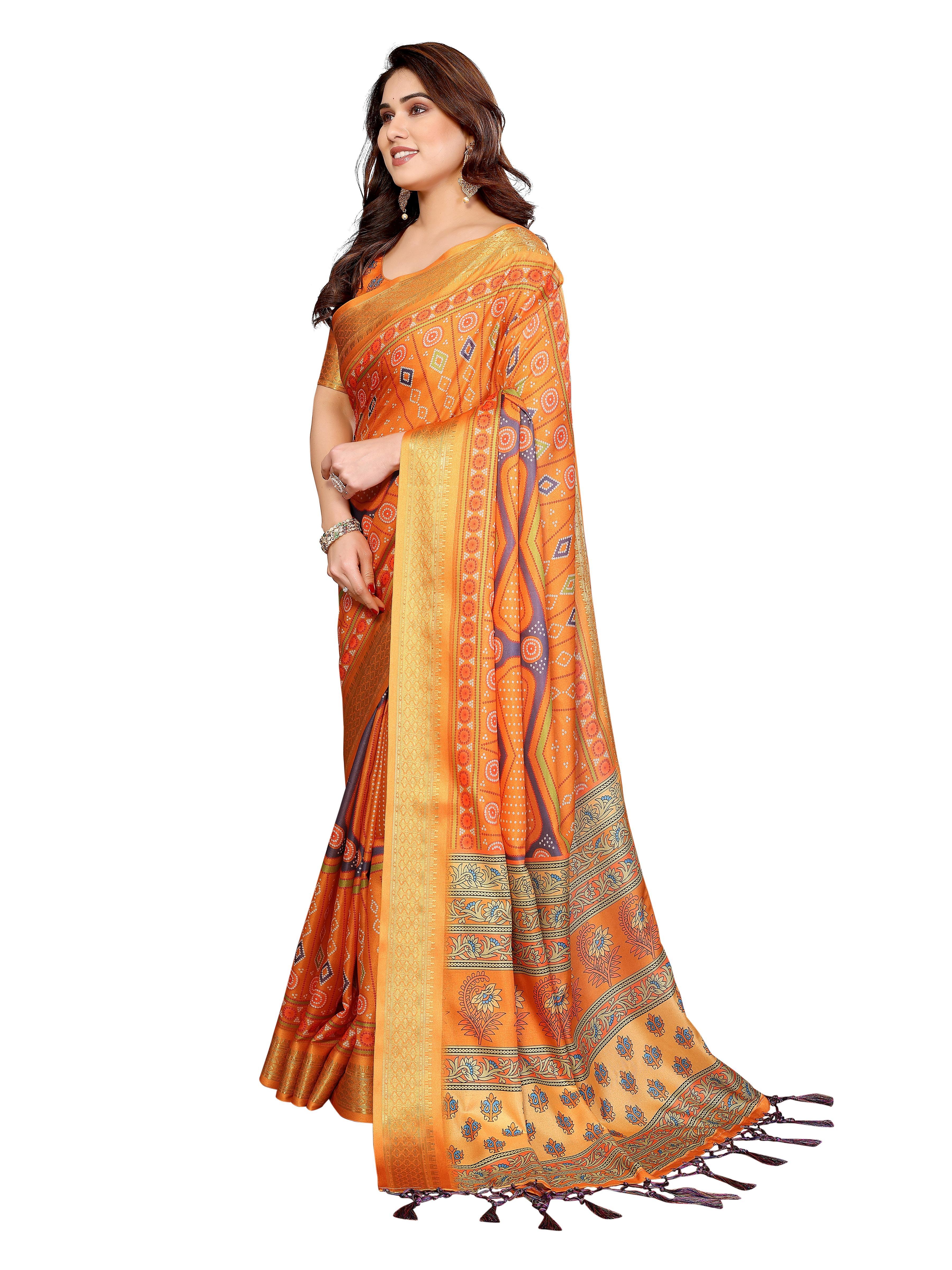 Premium Soft Cotton Silk Bandhej Print Saree view 2