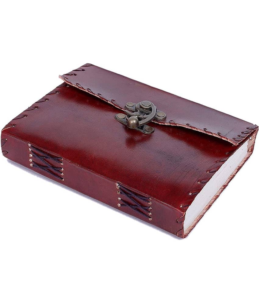 Vintage Leather Diary with Lock A5 Journal Unruled 200 Pages (Brown) view 2