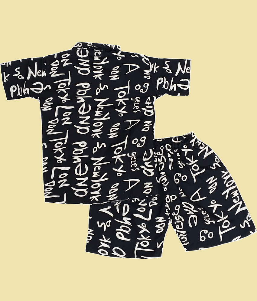 harshvardhanmart Pack of 1 Unisex for Baby Crepe Bodysuit & Jogger Set ( Black ) view 2