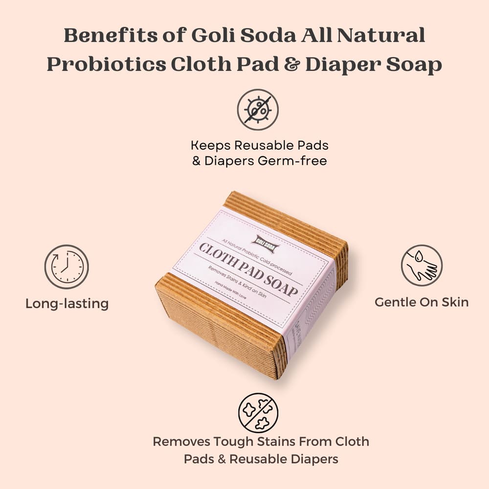 Goli Soda All Natural Probiotics Cloth Pad & Diaper Soap - 90 Gms (Pack Of 2) view 2