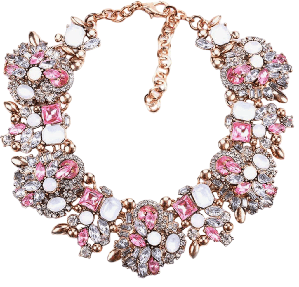 Floral Crystal Statement Necklace