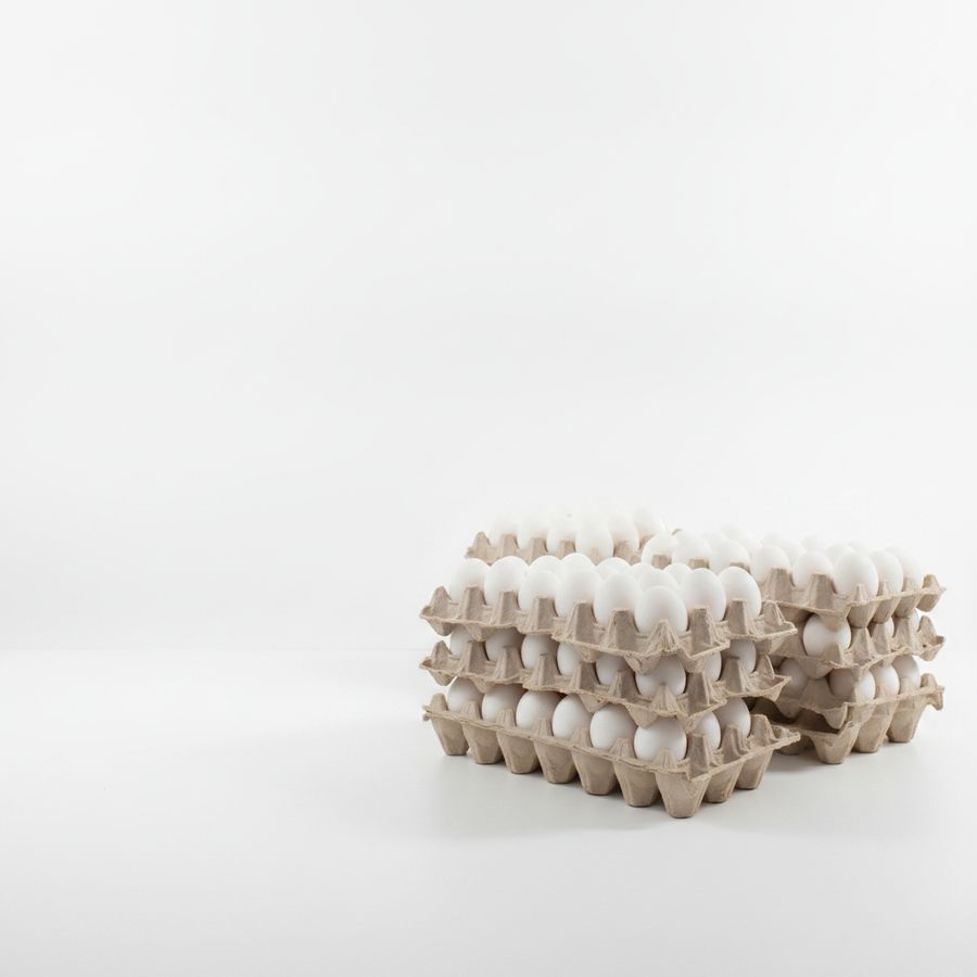 White Eggs - 100 gm - Two egg trays view 2