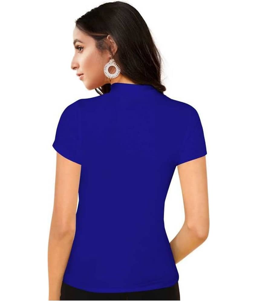 Dream Beauty Fashion Women's Cotton Blend Regular Top ( Blue ) view 2