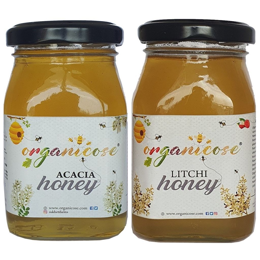 Organicose Acacia Honey 250gms + Organicose Litchi Honey 250gms
