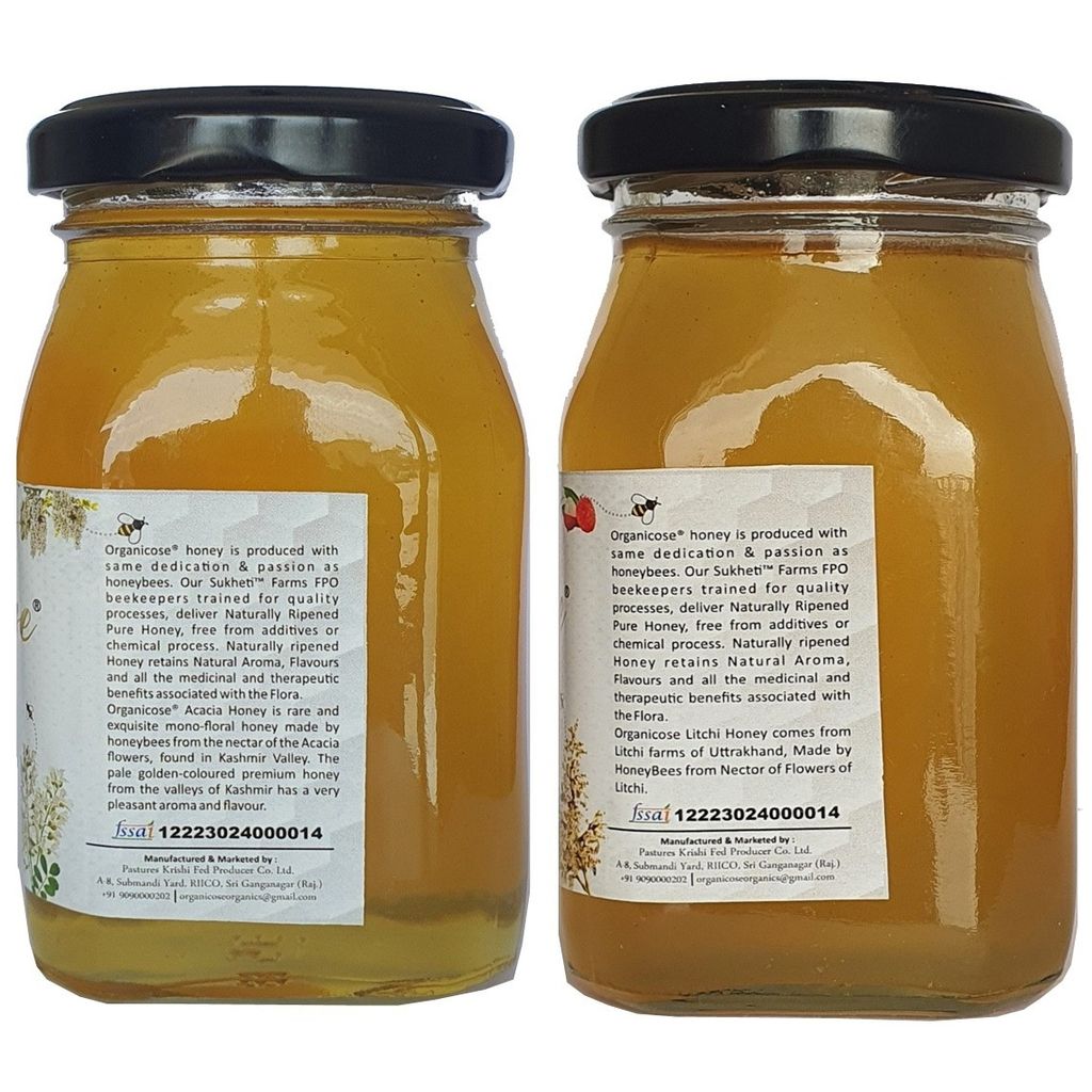 Organicose Acacia Honey 250gms + Organicose Litchi Honey 250gms view 2