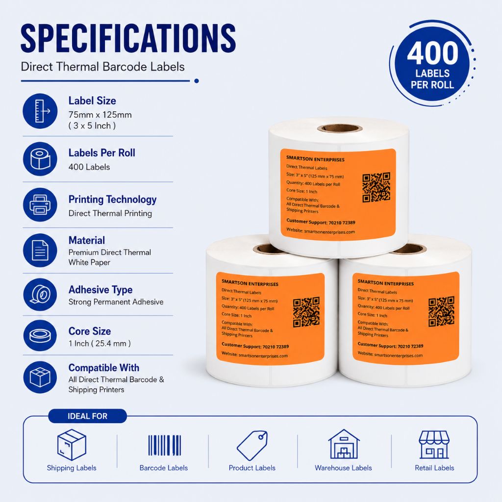 Direct Thermal Barcode Labels view 2
