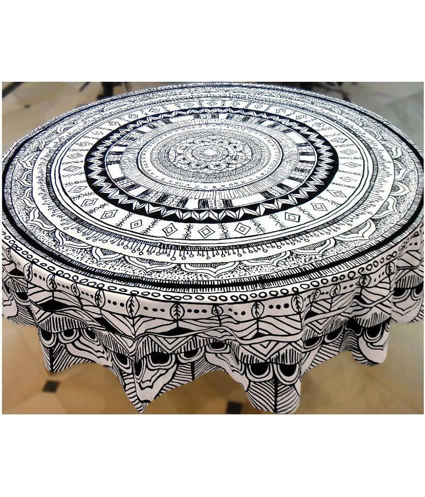 Miyanbazaz 6 Seater Cotton Single Round Table Covers view 2