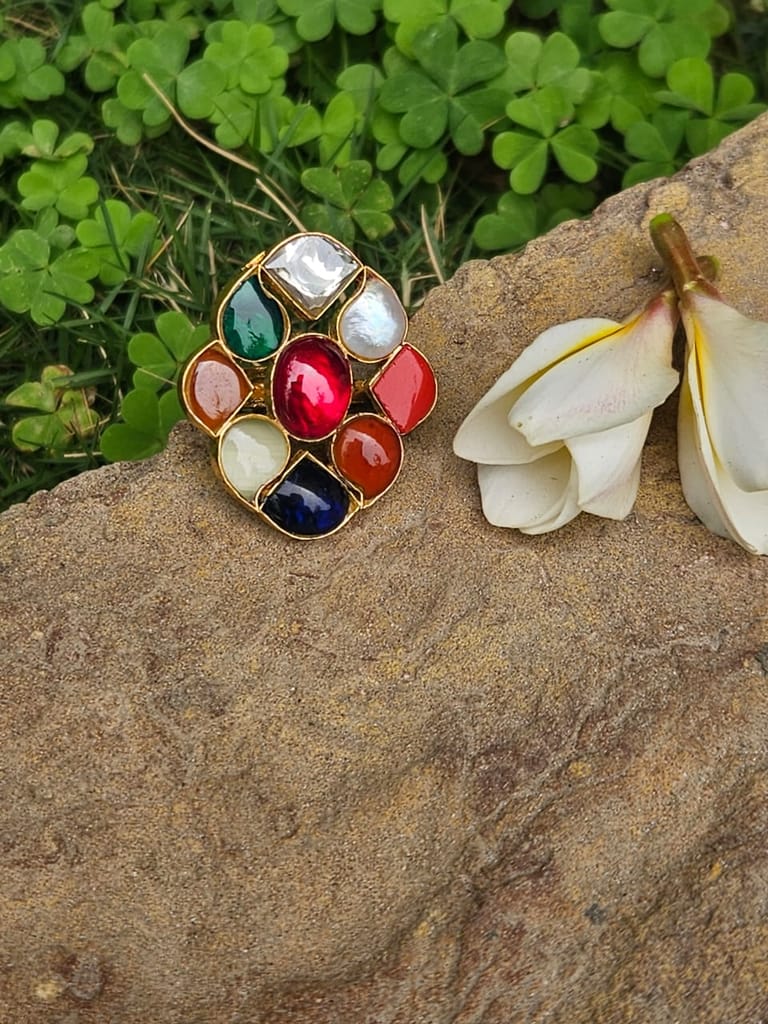 Rainbow Gemstone Majesty Ring Navratan Gemstone view 2