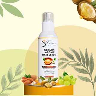 COCOBEE Keratin Hair Serum Pack of 1 Frizz Control, Hair Strengthening Smooth Shine for Healthy Hair