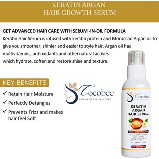 COCOBEE Keratin Hair Serum Pack of 1 Frizz Control, Hair Strengthening Smooth Shine for Healthy Hair view 2