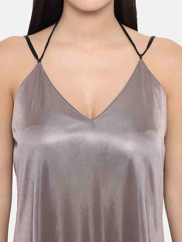 Solid Taupe Honeymoon Bridal Bikini Dress and Hot Babydoll Nightdress B37Bm view 2