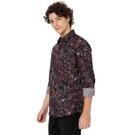 Mufti Black & Red Floral Print Shirt view 2