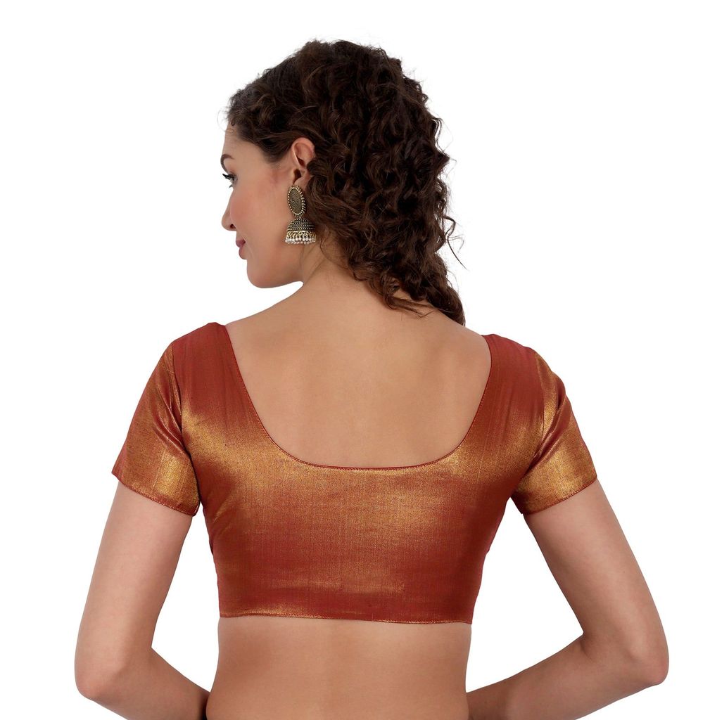 JISB Stitched Tissue Blouse, Maroon view 2