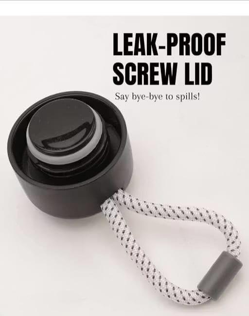 Vacuum Insulated Stainless Steel Water Bottle, 550ml, Leak-Proof Lid with Braided Rope Handle, Hot & Cold, Thermos view 2