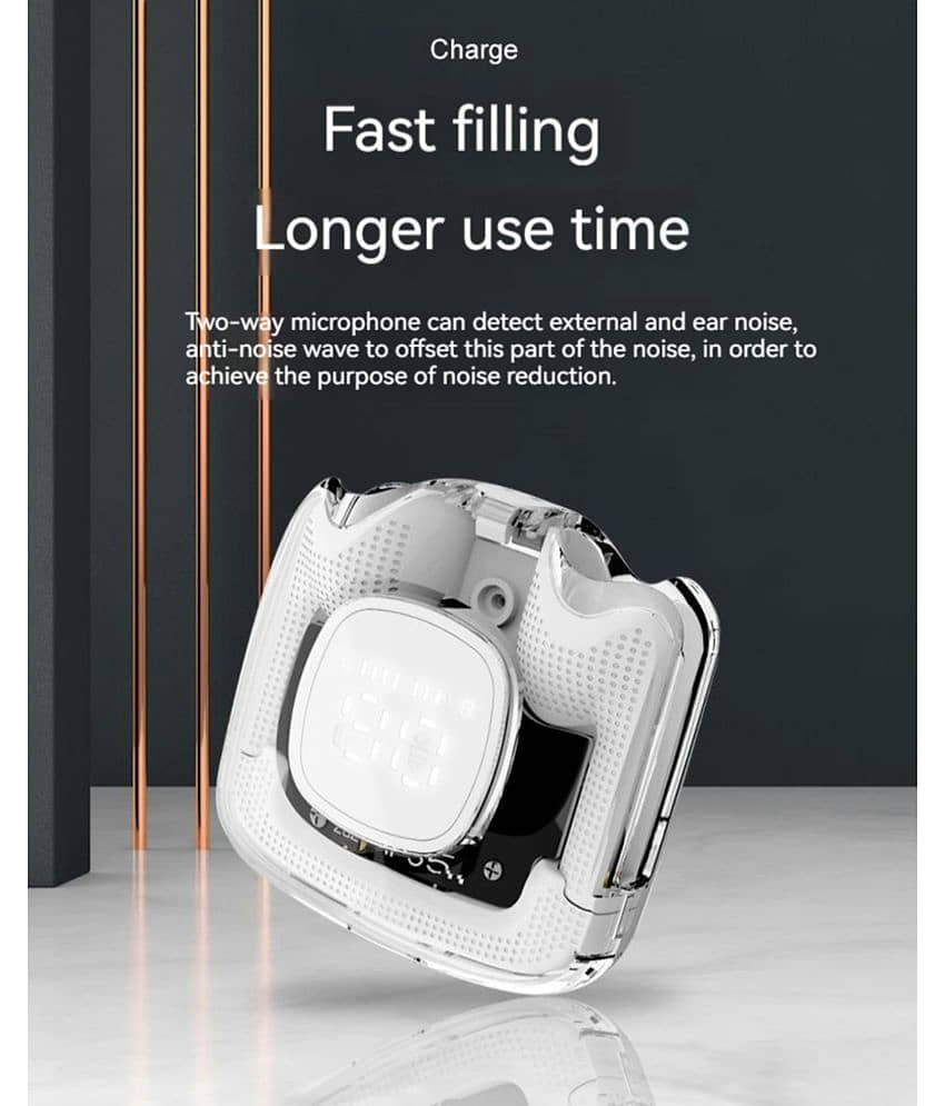 VERONIC with Digital Display Bluetooth True Wireless (TWS) In Ear 30 Hours Playback Powerfull bass,Fast charging IPX4(Splash & Sweat Proof) White view 2